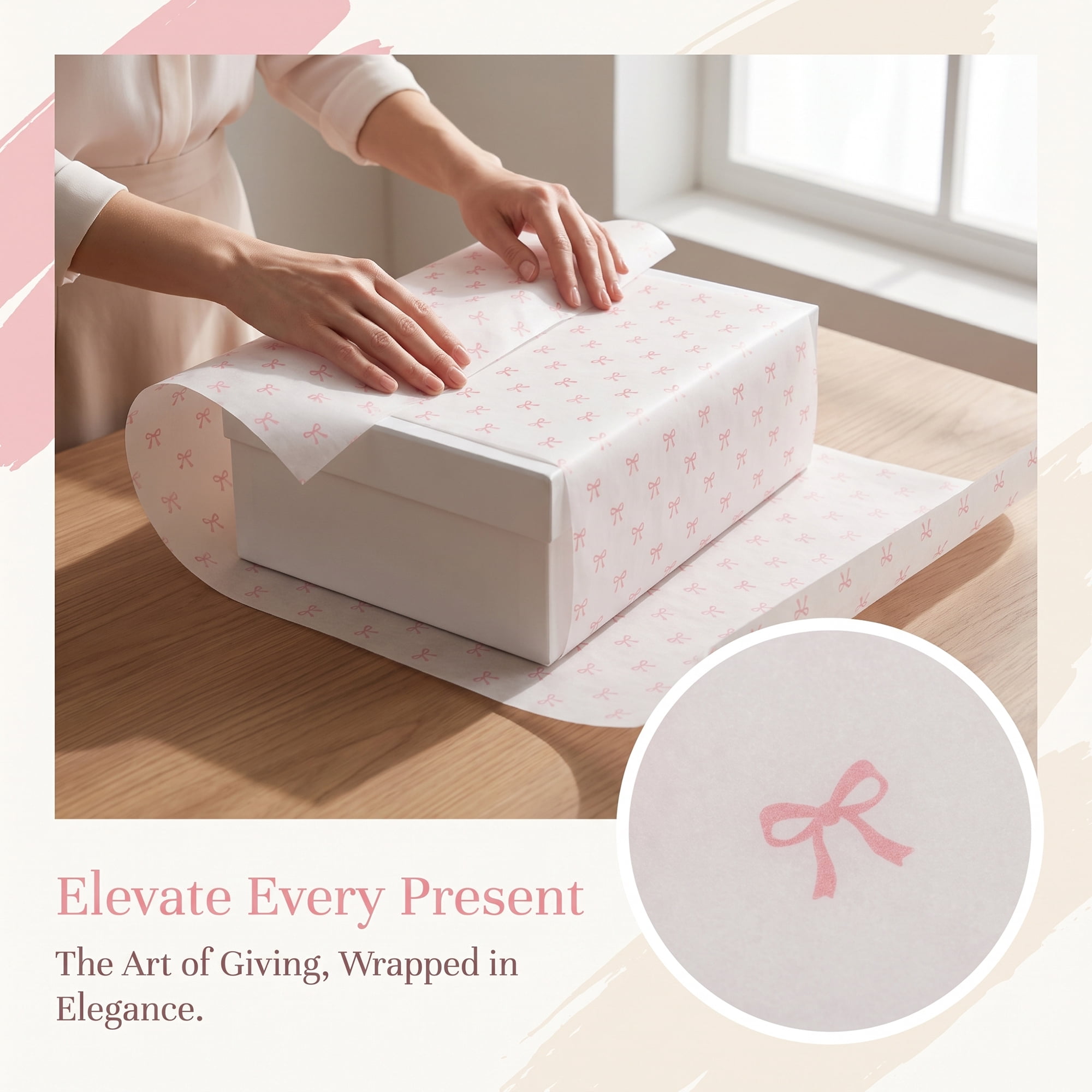 Unique Bargains Gift Wrapping Paper Sheets for All Occasions Beige Butterfly 27.6"x 19.7"