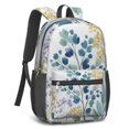 thumbnail image 2 of 17 Inch Lightweight Backpack,PVC Waterproof Oxford Fabric, Ergonomically Designed, with Large Capacity, Floral Flowers Print, 2 of 5