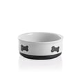 thumbnail image 1 of Plato de comida para perros de cerámica Sweejar Bone Pattern 480 ml (blanco), 1 of 6