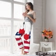 thumbnail image 5 of Susaid USA Canada Flag Print Women Relaxing Pajama Pants Comfy Pj Bottoms Soft Printed Lounge Pant with Pockets, Home Pants-Large, 5 of 6