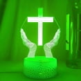 thumbnail image 2 of YSTIAN 3D Jesus Cross Night Light Lamp Illusion Night Light 16 Color Changing Table Desk Decoration Lamps Gift with Acrylic Flat ABS Base USB Cable Toy, 2 of 5