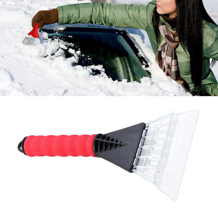 2 Pcs Black and Red Snow Shovel Car Snow Scraper Ice Cleaner Snow Cleaner  For Windshield With Rubber Sleeve 