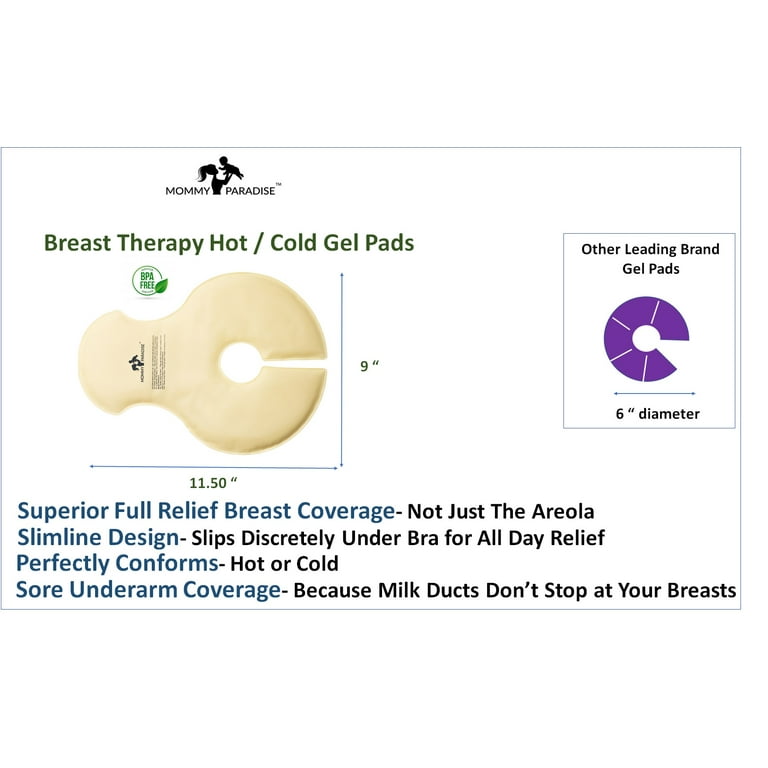 Reusable Breast Therapy Hot Cold Nursing Gel Pads Breastfeeding Essentials  for Breastfeeding Relief, Nursing Pain, Engorgement, Swelling Augmentation