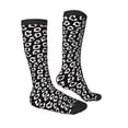 thumbnail image 3 of Fotbe Black Leopard print Women's Men's Novelty Crew Socks Cotton Socks Knee High Socks for Walking,Running,Nurses,Pregnancy, 3 of 8