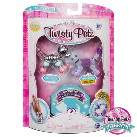 Twisty Petz - 3-Pack - Razzle Elephant, Pupsicle Puppy and Surprise Collectible Bracelet Set for