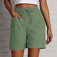 thumbnail image 2 of Womens High Waisted Shorts Summer 2026 Drawstring Solid Wide Leg Bermuda Shorts with Pockets Stretch Casual Comfy Workout Beach Shorts, 2 of 4