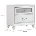 thumbnail image 5 of Nightstand with 2 Drawers and Glittery Acrylic Front, White, 5 of 6