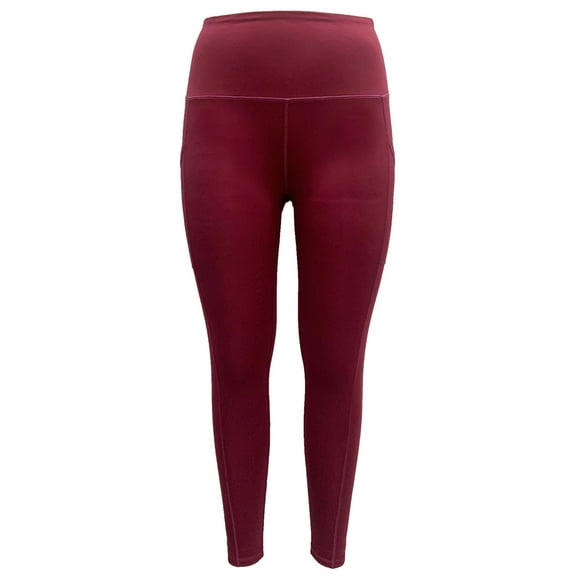 allbrand365 Designer Womens High-Waist Side-Pocket 7/8 Leggings Size Large Color Red