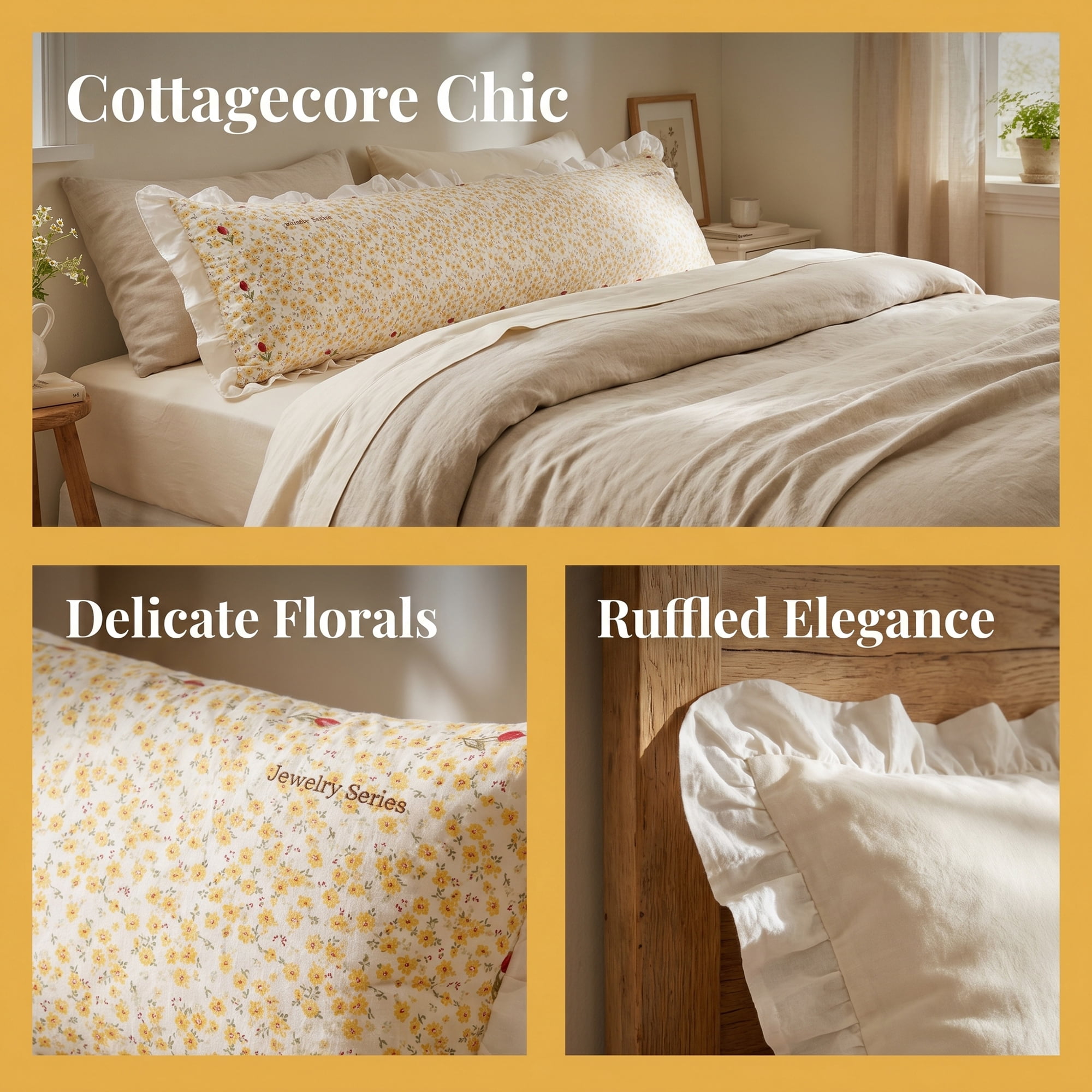 Unique Bargains 1 Pack Pillowcase Soft Cooling Polyester Breathable Cover 20"x48" Yellow