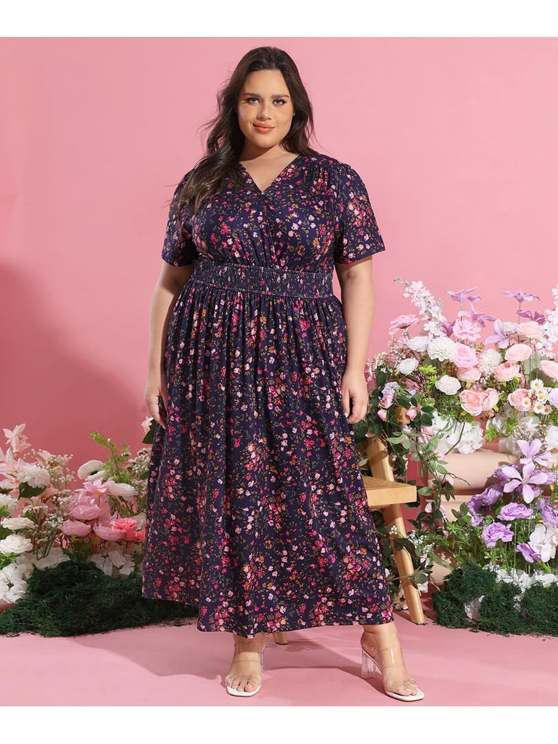 knee length dresses for ladies Cassie Strapless Floral Embroidered Midi Dress – VICI