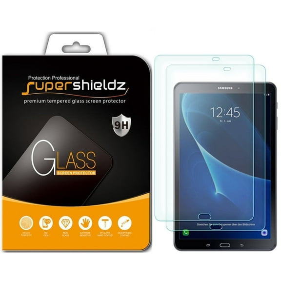[2-Pack] Supershieldz for Samsung Galaxy Tab A 10.1 (SM-T580/T587 Model 2016 Release) Tempered Glass Screen Protector, Anti-Scratch, Anti-Fingerprint, Bubble Free