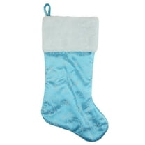 Northlight 21" Blue and White Glitter Snowflake Christmas Stocking