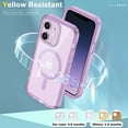 thumbnail image 4 of iPhone 11 Phone Case with Built-in Screen Protector, iPhone 11 Magnetic Case Compatible with MagSafe, Clear Slim Shockproof Anti-Scratch Protective Cover for iPhone 11 6.1",Light Purple, 4 of 8