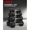 thumbnail image 6 of Accreate Hex Dumbbells Set of 2, 30LB Each – Cast Iron Core, Durable Rubber/PVC Coating, Non-Slip Handle, Anti-Roll, Home Gym Strength Training Hand Weights – Black, 6 of 8