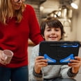 thumbnail image 6 of Dteck Case for Samsung Galaxy Tab S9 FE/Galaxy Tab S9 2023, Heavy Duty Childproof Silicone Shockproof Rugged Protective Case with Kickstand Pen Holder for Samsung Galaxy Tab S9 FE/S9/S8/S7,Black Blue, 6 of 9