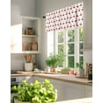 thumbnail image 3 of Fruit Design Valances for Windows Cherry Berry Fruit Summer Green Leaf Valance Rod Pocket Light Filtering Short Window Treatments Curtains for Kitchen Bathroom Living Room Bedroom, 42 x 18 Inch, 3 of 7