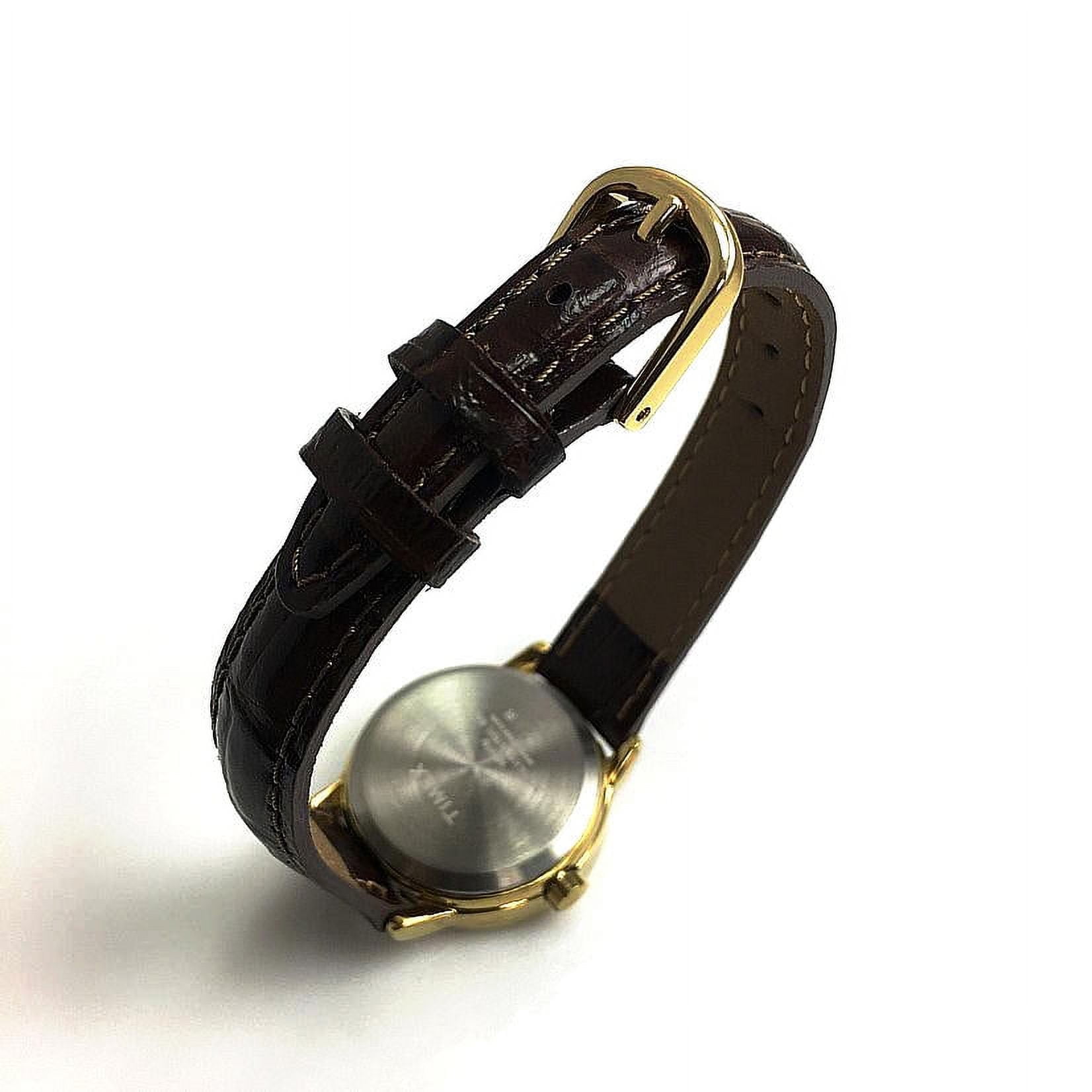 Timex Women's Easy Reader Date Brown/Gold 25mm Casual Watch, Leather Strap