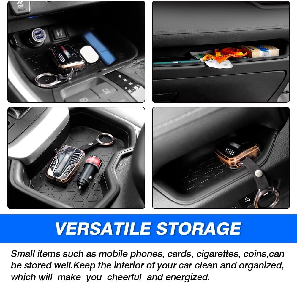 Canvcle Center Console Organizer for 2019-2025 Toyota RAV4 Accessories Secondary Glove Box Insert Tray Non-Slip Set of 4