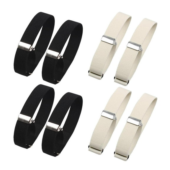 Fashion Shirt Sleeve Holders Anti Slip Sleeves Cuff Holder for Party Wedding 8pcs Black White