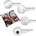 thumbnail image 4 of BANET  Abstract Throw Pillow Cushion Cover, Horizontal Stripe Design and Geometric Circles Rounded Shapes Art Illustration, Decorative Square Accent Pillow Case 12x12in, 4 of 5