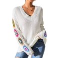 thumbnail image 1 of Suéteres de Punto de Larga con Estampado Floral Bohemio Clásico para Mujer, Estilo Informal, para Otoño e Invierno 2025. S, 1 of 10