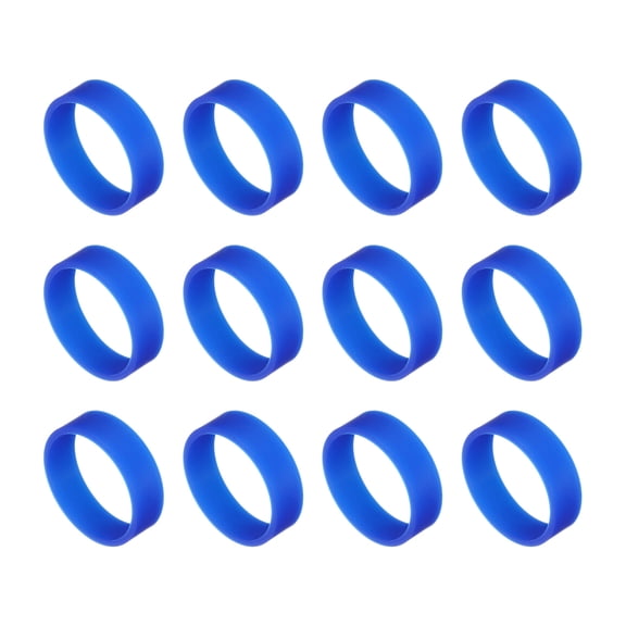 12Pcs Silicone Rubber Bands,20mm/0.8inch Rubber Bands Rings Cable Ties for Cord Wrapping Bag Wraps, Dark Blue
