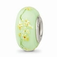 thumbnail image 3 of FB Jewels Ster.Silver Reflections Green Hand Painted Oriole Fenton Glass Bead, 3 of 3