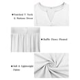thumbnail image 4 of 4X Womens Tops Plus Size Loose Fit Short Sleeve Shirts Summer Henley Fashion Going Out Buttons Up Tunics White, 4 of 6