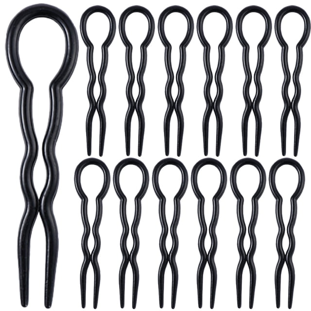 GOOHOCHY 24 Uds horquillas para el cabello en forma de U horquilla para moño Updo herramientas de peinado accesorios para el cabello para mujeres