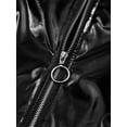 thumbnail image 2 of LiiYii Kids Girls Shiny Hip Hop Jazz Dance Jacket Coat Stand Collar Long Sleeve Zipper Outerwear Coat Black 8, 2 of 8