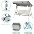 thumbnail image 2 of Topcobe 3-Person Outdoor Swing Glider Lounge Chair w/ Adjustable Canopy - Grey, 2 of 8
