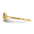 thumbnail image 6 of Auriga Fine Jewelry 14K Yellow Gold Pink Tourmaline Birthstone Heart Ring Size 7for Women, 6 of 6