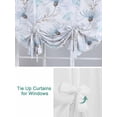 thumbnail image 3 of Blue Flowers Tie Up Curtains for Windows 63 Inch Length Balloon Curtains Kitchen Adjustable Balloon Window Shade Watercolor Botanical Floral Vines Plants Tie Up Bathroom Curtain Window 42"x63", 3 of 6