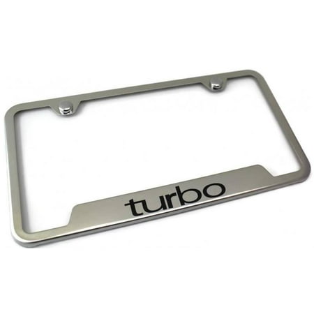 AutoGold Turbo Laser Etch on Polish Stainless Steel License Plate Frame