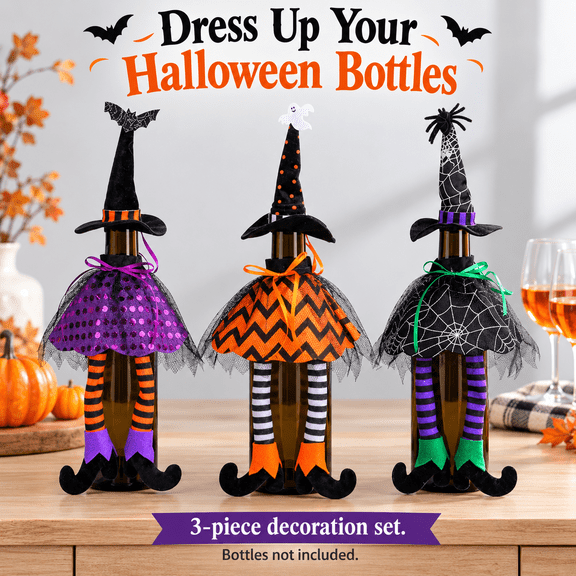3PCS Halloween Witch Decorations Novelty Witch Leg Picks with Shoes for Halloween Car Auto, Costume Party Supplies