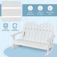 thumbnail image 4 of Spaco 2 Person Adirondack Rocking Chair with Slatted seat-White, Kids Couch for Kids, 4 of 7