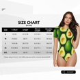 thumbnail image 2 of KLL Women 's Crew Neck Bodysuit Jumpsuits Avocado Print Short onesies Stretch T Shirts, 2 of 5