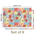 thumbnail image 3 of Pioneer Flower Floral Print Pattern Summer Linen Placemats Set Of 6, Washable Non-Slip Heat Resistant Table Mats for Kitchen, 12x18 Inch, 3 of 5