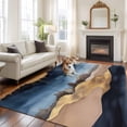 thumbnail image 2 of 6'x9' Area Rugs, Navy Blue Brown Indoor Outdoor Area Rug for Living Room Bedroom, Modern Artwork Vintage Abstract Washable Bathroom Rugs Kitchen Floor Carpet Mats Home Decor Aesthetic, 2 of 8
