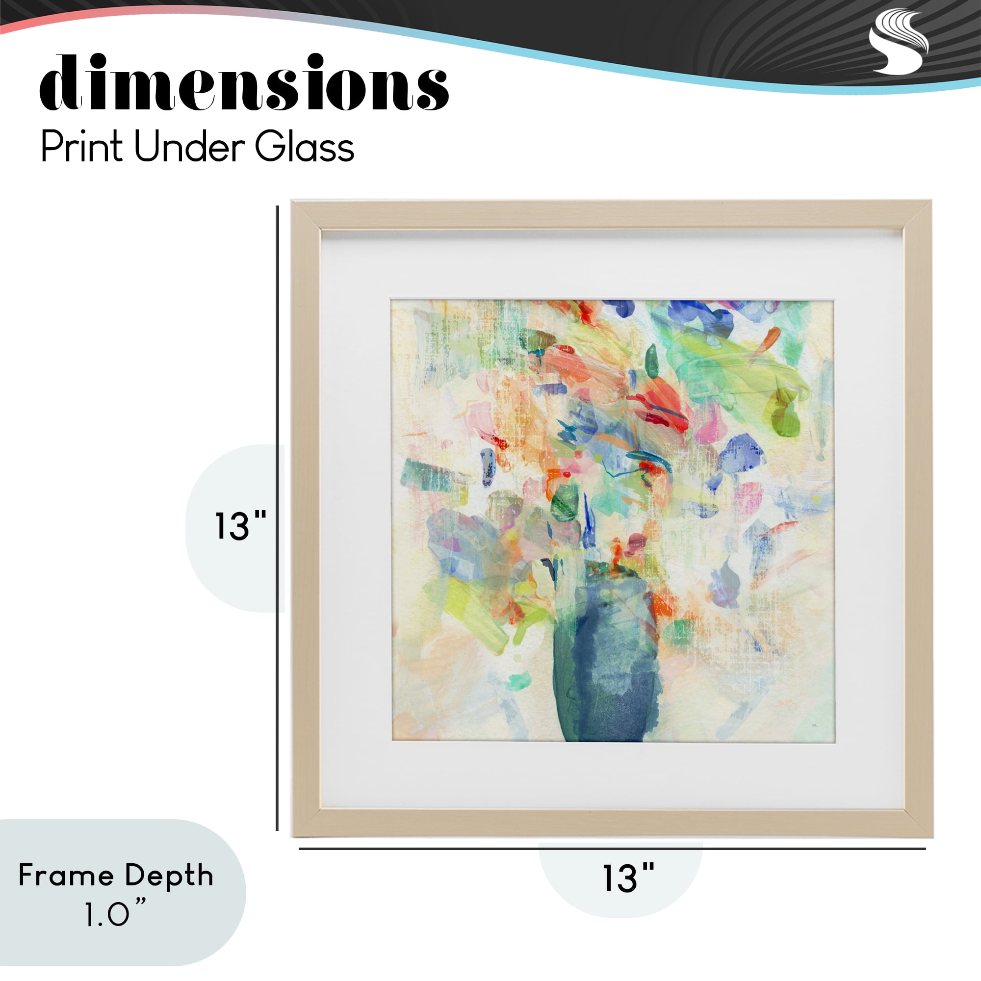 Stupell Industries Summer Flowers Brushstrokes Birch Framed Print Under Glass, design by Susan Jill