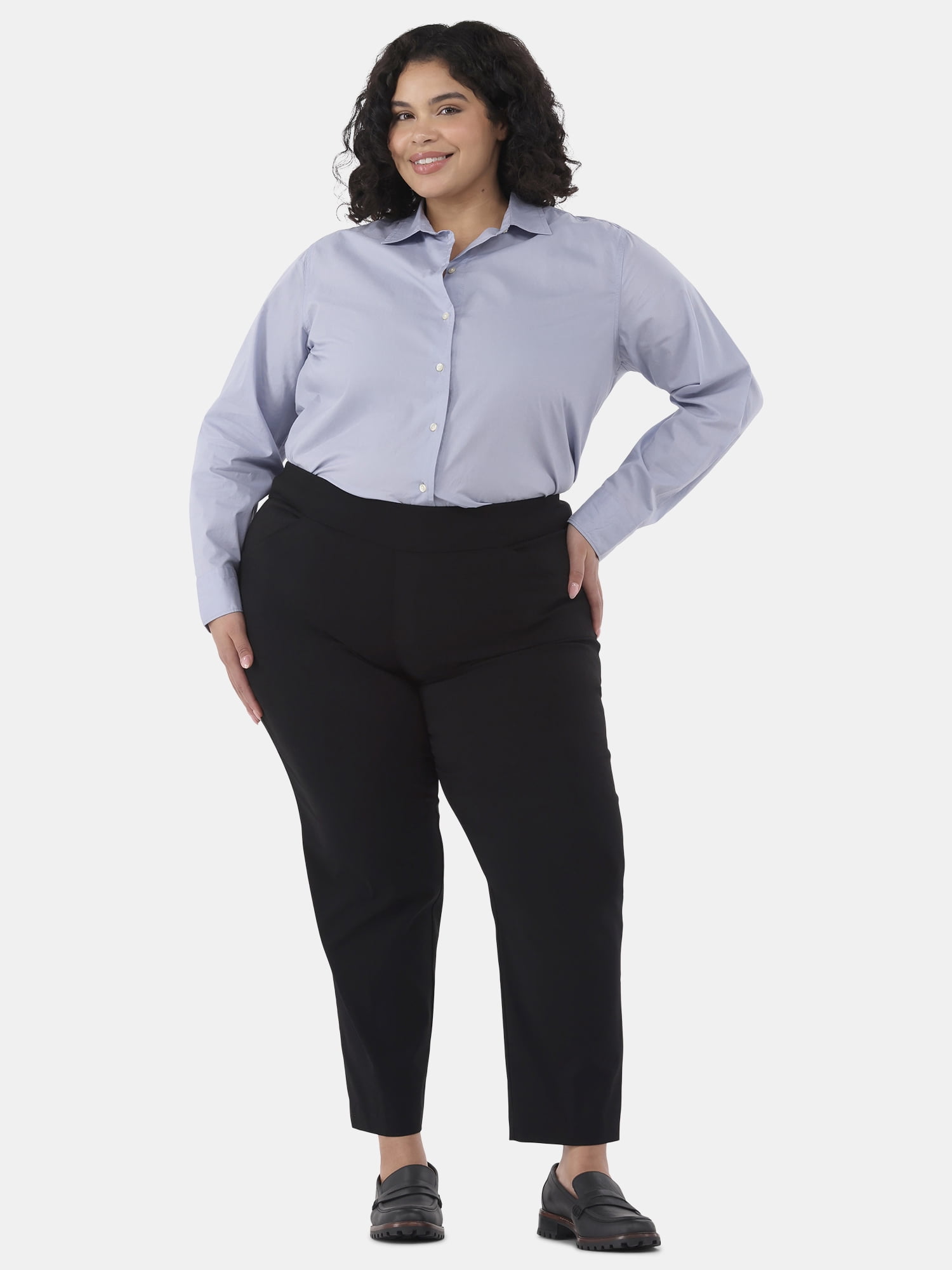 Just My Size by Hanes Women's Plus Millennium Slim Pants, Regular and Petite, Sizes 1X-4X