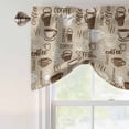 thumbnail image 4 of Coffee Tie Up Valance Curtains for Windows, Kitchen Curtains Window Treatments, Beige Farmhouse Retro Beans Latte Tea Cup Funny Short Window Shades Valances for Bedroom Bathroom Cafe 42"x12", 4 of 8