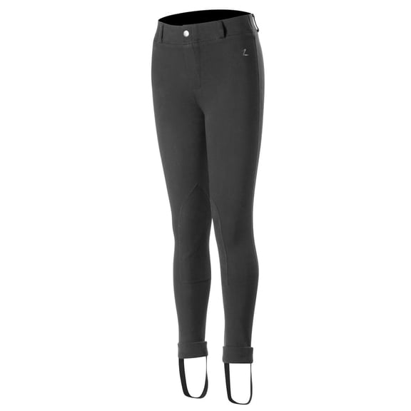 HORZE Nora Kids Pull-On Knee Patch Jods, Color: Black, Size: M (36259-BL-M)