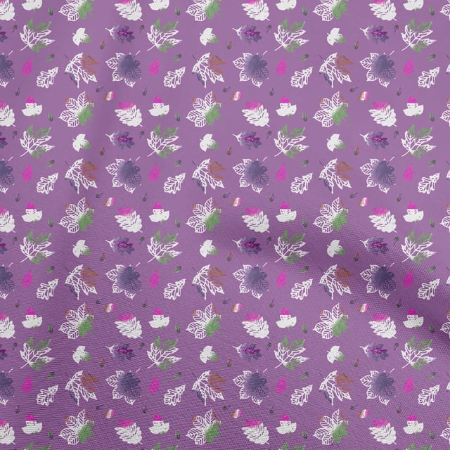 oneOone Polyester Spandex Purple Fabric Autumn Craft Projects Decor Fabric Printed By The Yard 56 Inch Wide