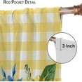 thumbnail image 6 of Sunflower Blackout Curtains Spring Beautiful Floral Bright Yellow White Buffalo Check Plaid Colorful Rustic Art Print for Living Room Bedroom Kitchen Decor Rod Pocket Window Drapes 2 Panels 42x63in, 6 of 6