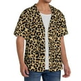 thumbnail image 4 of KLL Leopard Print Print Men's Shirt Short Sleeve Button Down Summer Cuba Beach Shirts- Small, 4 of 7