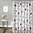 thumbnail image 2 of BestLives 4th of July Shower Curtains American Flag Patriotic Stars Bath Curtain Freedom Fireworks Waterproof Bathroom Curtain Set with Hooks Independence Day Memorial Day Decoration 72 x 84 Inches, 2 of 5