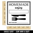 thumbnail image 2 of Homemade Enjoy with Fork Knife Food Baked Goods Square Rubber Stamp Stamping Scrapbooking Crafting - Large 2.75in, 2 of 7