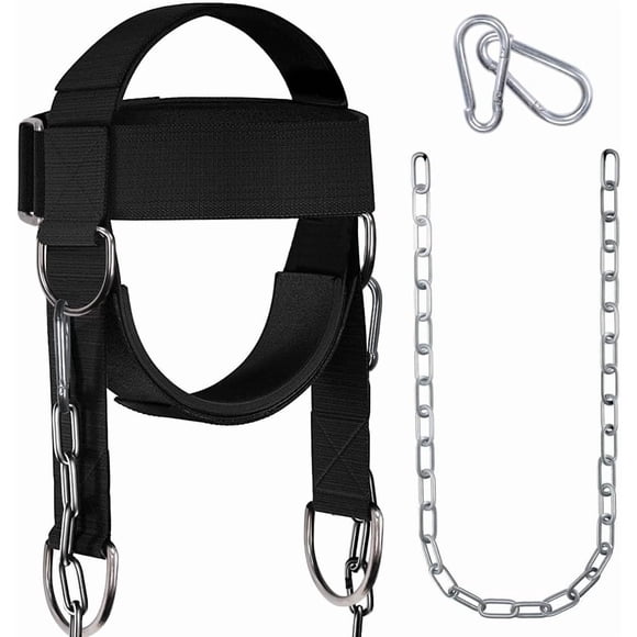 Arnés para Ejercitr de Cuello, Entrenr de Cuello de Cabezas, Arnés de Cuello para Levantamiento de Pesas, Arnés de Entrenamiento para el Cuello, Arnes para Cabeza en Piel