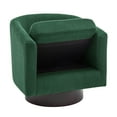 thumbnail image 5 of UIXE Swivel Barrel Accent Chairs Set of 2 Modern Upholstered Living Room Chair Round Club Armchair, Dark Green, 5 of 7